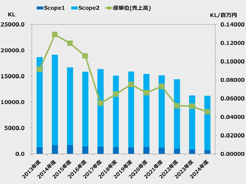 ホシデングループの使用エネルギーの経過